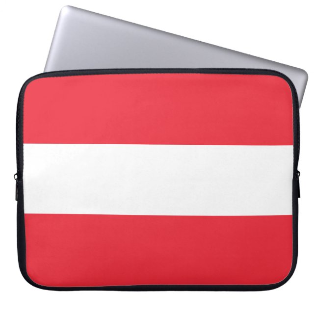 Österrikiska Flagga (Österrike) Laptop Fodral (Framsidan)