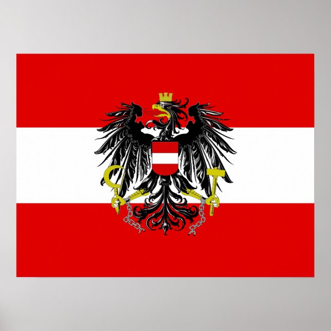 Österrikiska flagga poster (Framsidan)