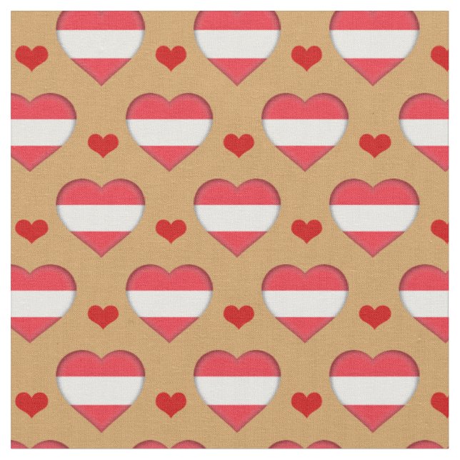Österrikiska Flagga & Red Heart mode Fabric / Öste Tyg (Närbild)