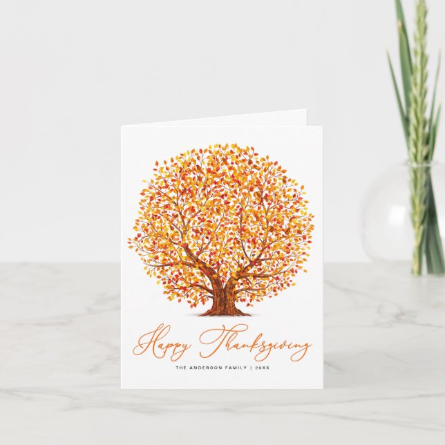 Österrikiska hösten träd happy thanksgiving helgkort (Framsida)