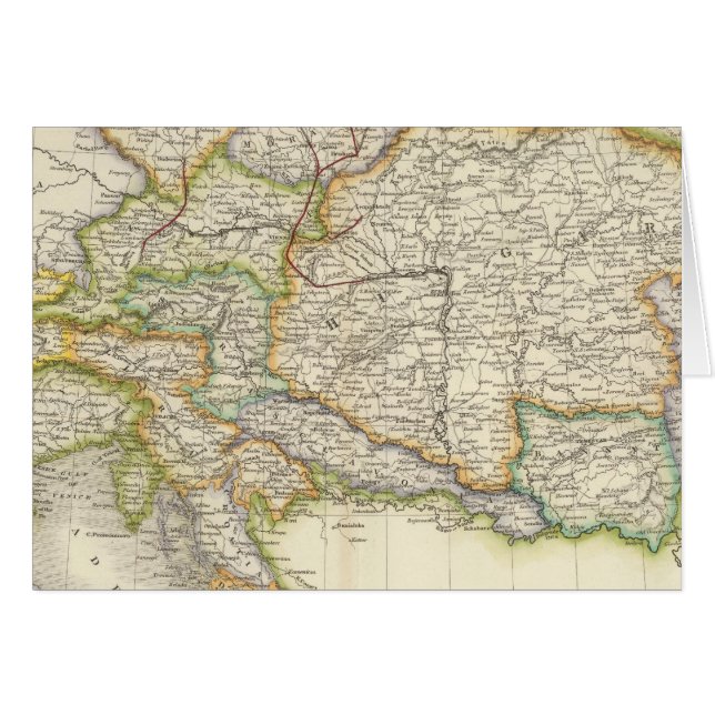 Österrikiska imperiet 2 hälsningskort (Framsidan Horizontal)