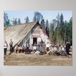 Österrikiska Krig-fångar - 1915 Vintage Färg Photo Poster
