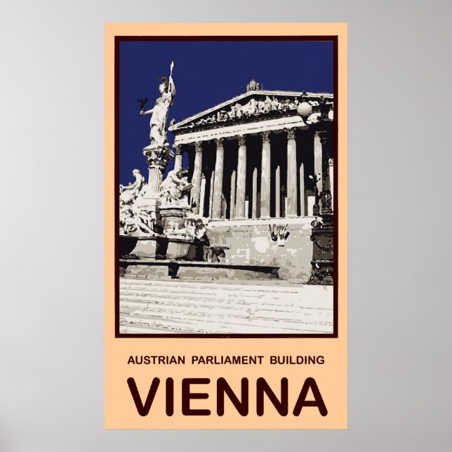 Österrikiska parlamentet Byggnad Wien Poster (Framsidan)