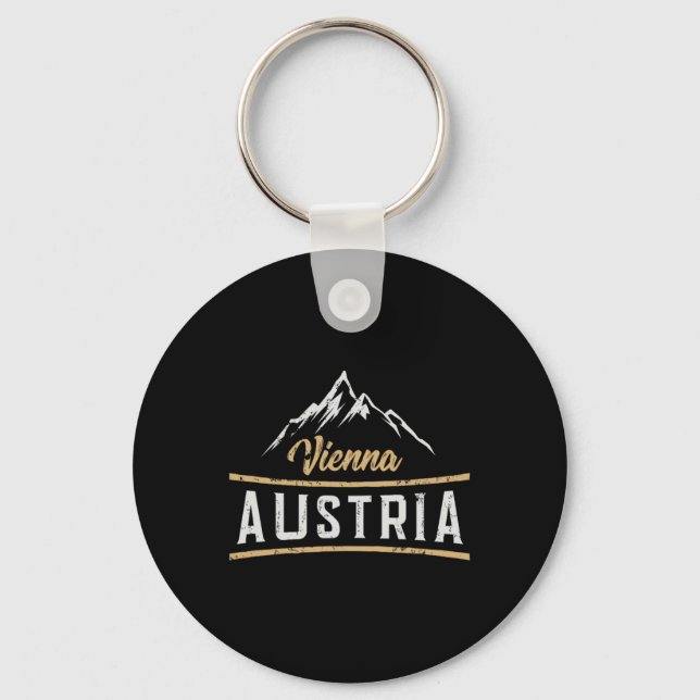 Österrikiska presenttröjor Ltd Wien Österrike Retr Nyckelring (Framsida)