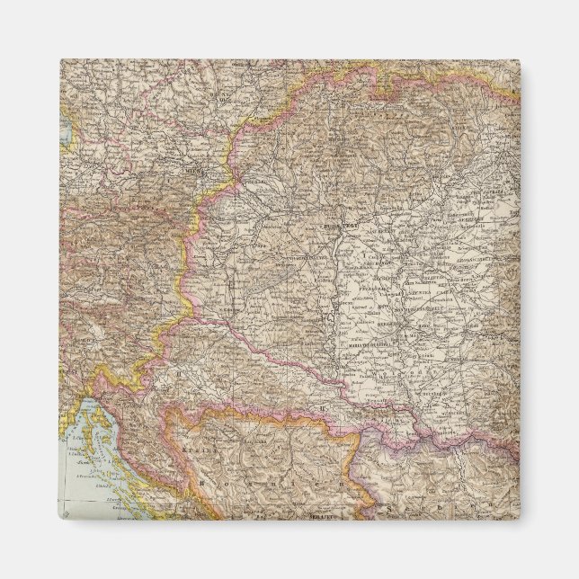 Österrikiska ungerska imperiet Karta Magnet (Framsidan)