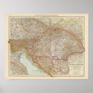 Österrikiska ungerska imperiet Karta Poster