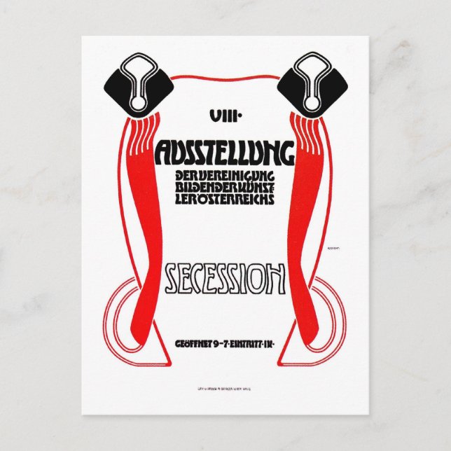 Österrikiska Wien Jugendstill Art nouveau expo Vykort (Framsida)