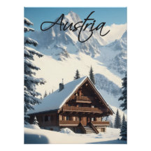 Österrikiskt alpstuge-reseaffisch