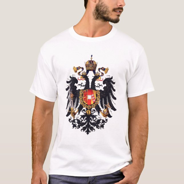 Österrikiskt imperium jackar om arm t shirt (Framsida)