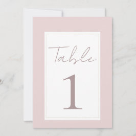 Österrosa och guld modernt bröllopsbord nummer inbjudningar