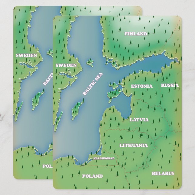 Östersjön karta (Fram/baksida)