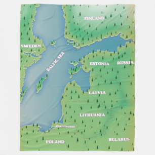 Östersjön karta fleecefilt