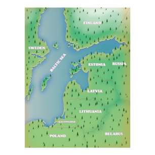 Östersjön karta fototryck