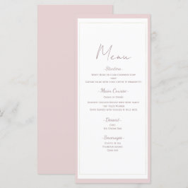 Östersnäck Rosa & Guld Modern Minimalistisk Bröllo Meny