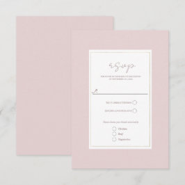 Östersrosa & Guld Modern Minimal Bröllops-RSVP OSA Kort