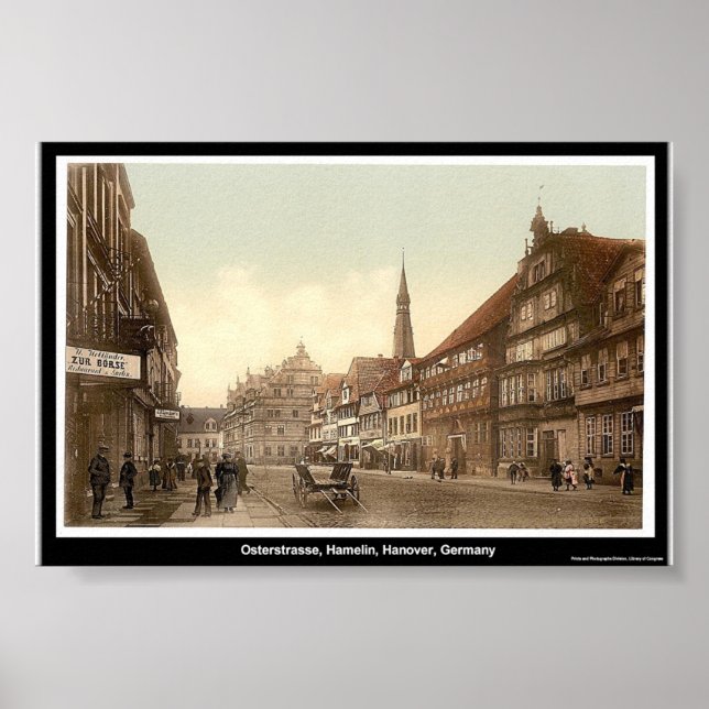 Osterstrasse, Hamelin, Hanover, Tyskland Poster (Framsidan)