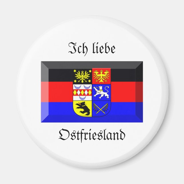 Ostfriesland Flagga Gem Magnet (Framsidan)