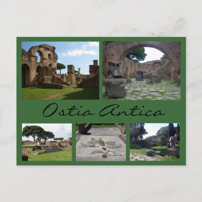 Ostia Antica Collage (Roman Ruins), Rom Vykort (Framsida)