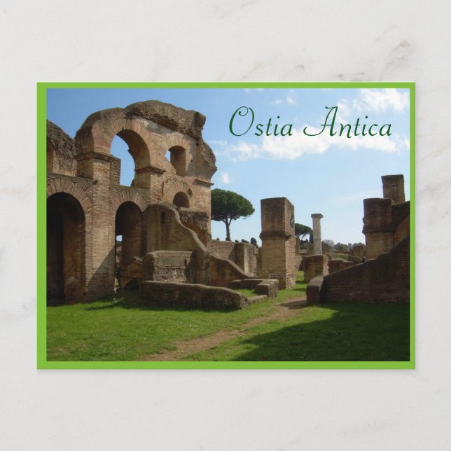 Ostia Antica, Rom med text Vykort (Framsida)