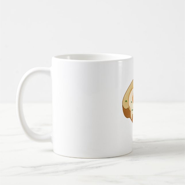 Ostig äggtoast  kaffemugg (Vänster)