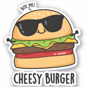 Ostig Burger Roliga Mat Puns  Klistermärken