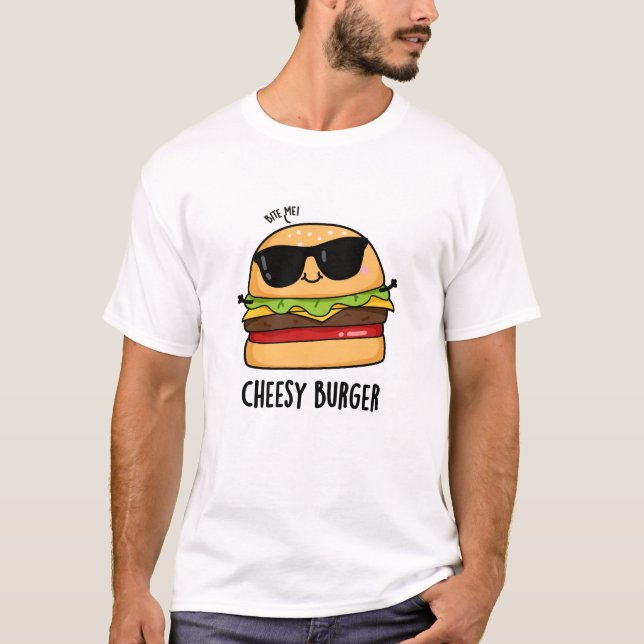 Ostig Burger Roliga Matskämt  T Shirt (Framsida)