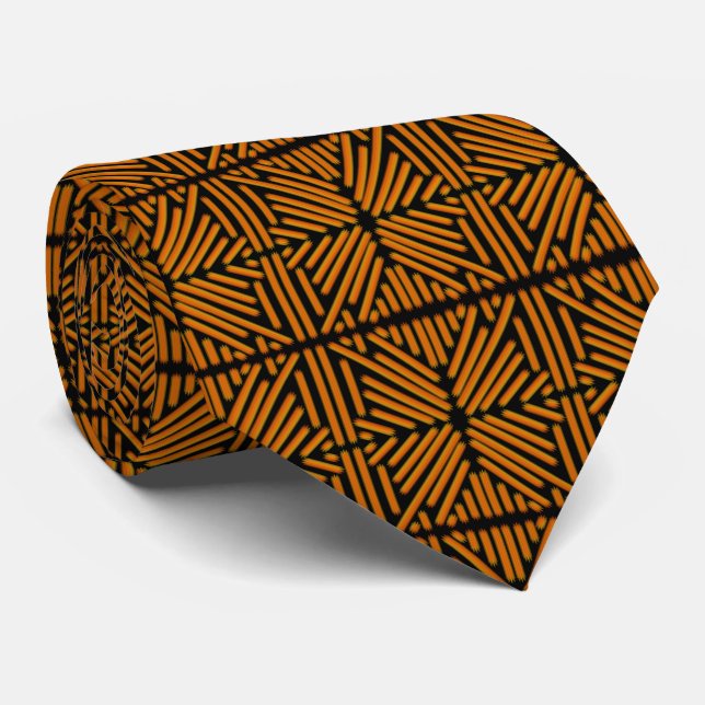 Ostig Noodle Doodle Konst Symmetriskt Linjärt Möns Slips (Rullad)