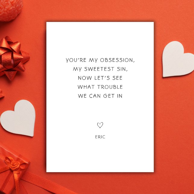 Ostig Otrolig Min Sötaste Synd Smutsiga Alla Hjärt Julkort (Skapare uppladdad)