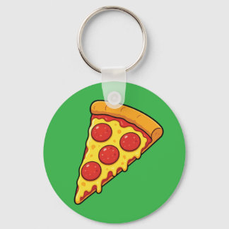 Ostig Pepperoni Pizzabit Nyckelring