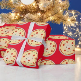 Ostig Pizza Pepperoni Köttpajsmönster Presentpapper