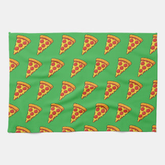 Ostig Pizza Slice med Pepperoni Kökshandduk