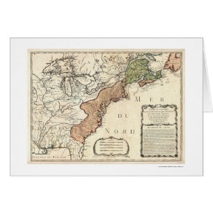Ostkust & Kanada karta 1756 Hälsningskort