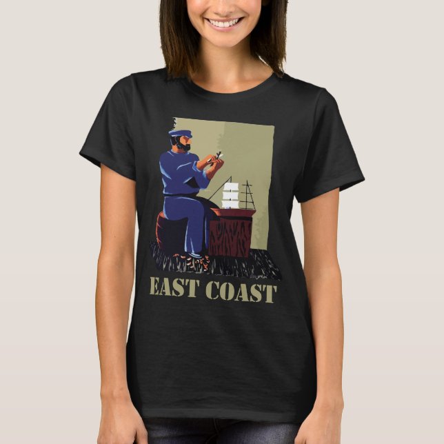 Östkustsjömansnautisk resa t shirt (Framsida)