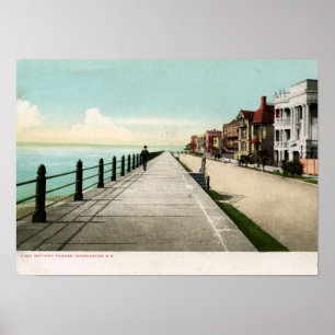 Östlig batteriparad, Charleston SC-vintage 1900 Poster