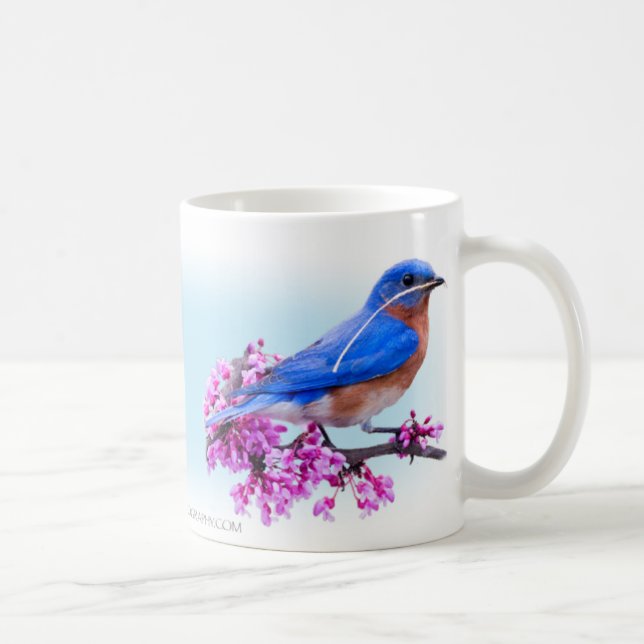 Östlig blåsångare med dogwood och redbud kaffemugg (Höger)