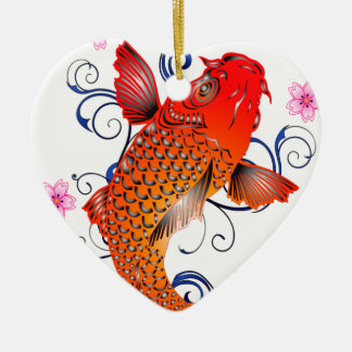 Östlig blommar för Koi fiskCarp Julgransprydnad Keramik