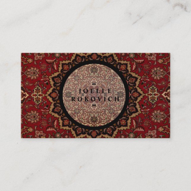 Östlig brytningvintageperser mattar mönster visitkort (Framsida)