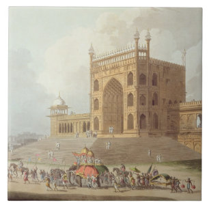 Östlig grind av Jummahen Musjid på Delhi, från Kakelplatta
