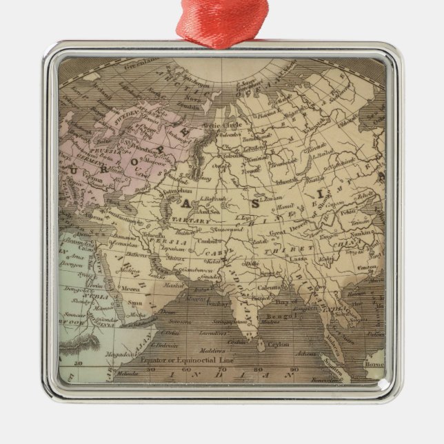 Östlig halvklot julgransprydnad metall (Framsidan)