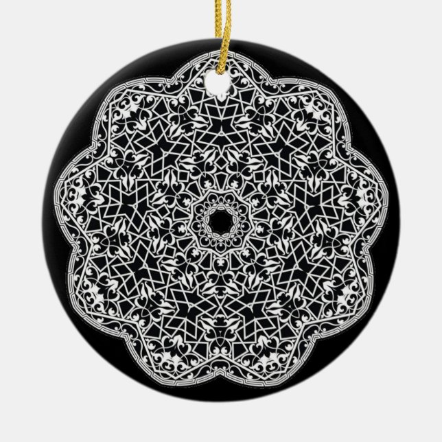 Östlig prydnad för geometrisk design julgransprydnad keramik (Framsidan)