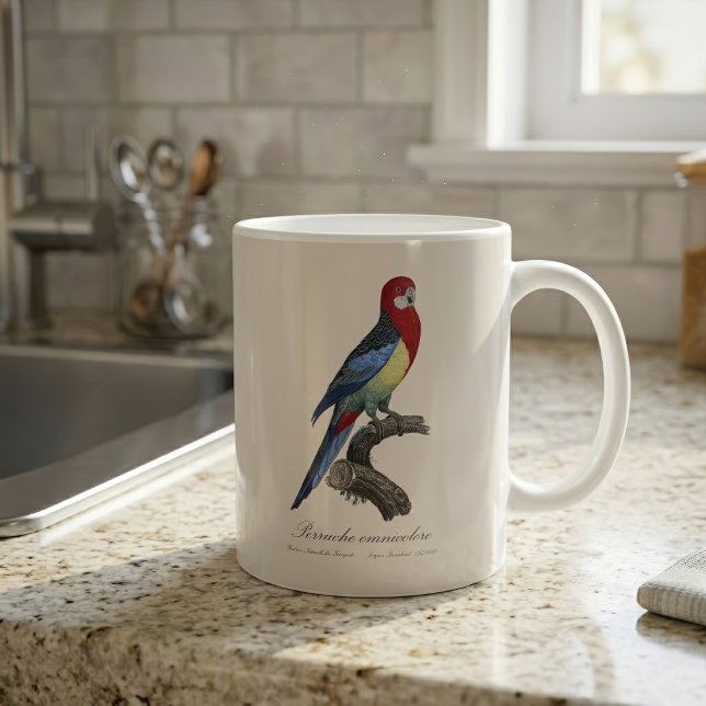 Östlig rosella eller Platycercus eximius parakit Kaffemugg (Eastern rosella or Platycercus eximius parakeet. Coffee Mug)