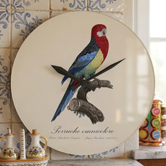 Östlig rosella eller Platycercus eximius parakit Stor Klocka (Eastern rosella or Platycercus eximius parakeet. Large Clock)
