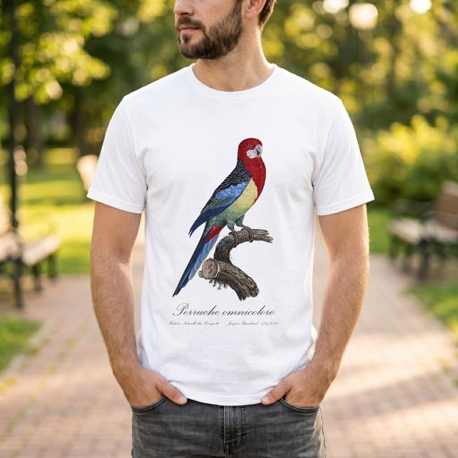 Östlig rosella eller Platycercus eximius parakit T Shirt (Eastern rosella or Platycercus eximius parakeet. Men Basic White T-Shirt)