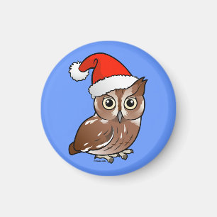 Östlig Screechuggla Santa Magnet