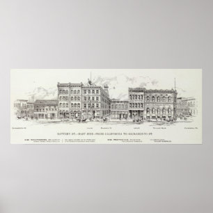 Östlig sida Kalifornien och Sacramento för batteri Poster