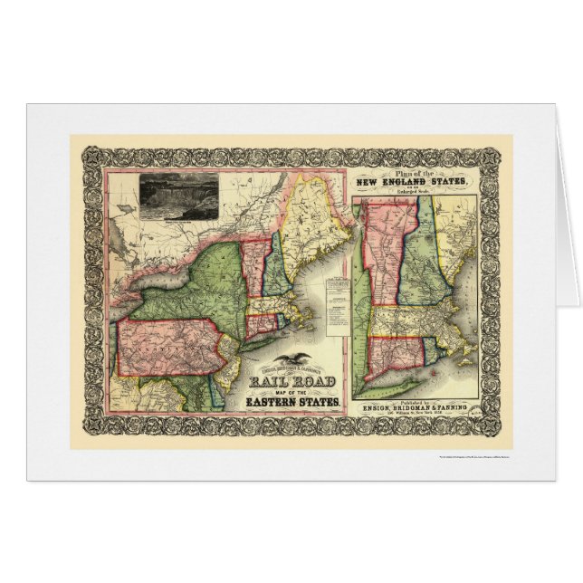 Östlig staterjärnvägkarta 1856 hälsningskort (Framsidan Horizontal)