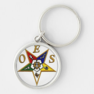Östlig stjärna Keychain Rund Silverfärgad Nyckelring