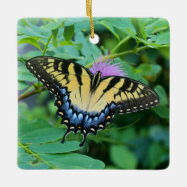 Östlig tiger swallowtail-fjäril julgransprydnad keramik