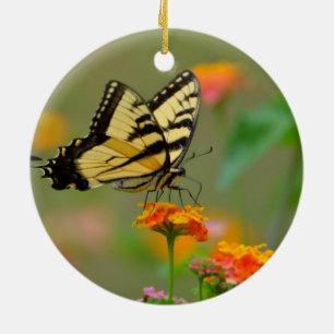 Östlig tigerSwallowtail fjäril Julgransprydnad Keramik