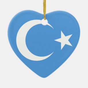 Östlig Turkestan Uyghur flagga Julgransprydnad Keramik
